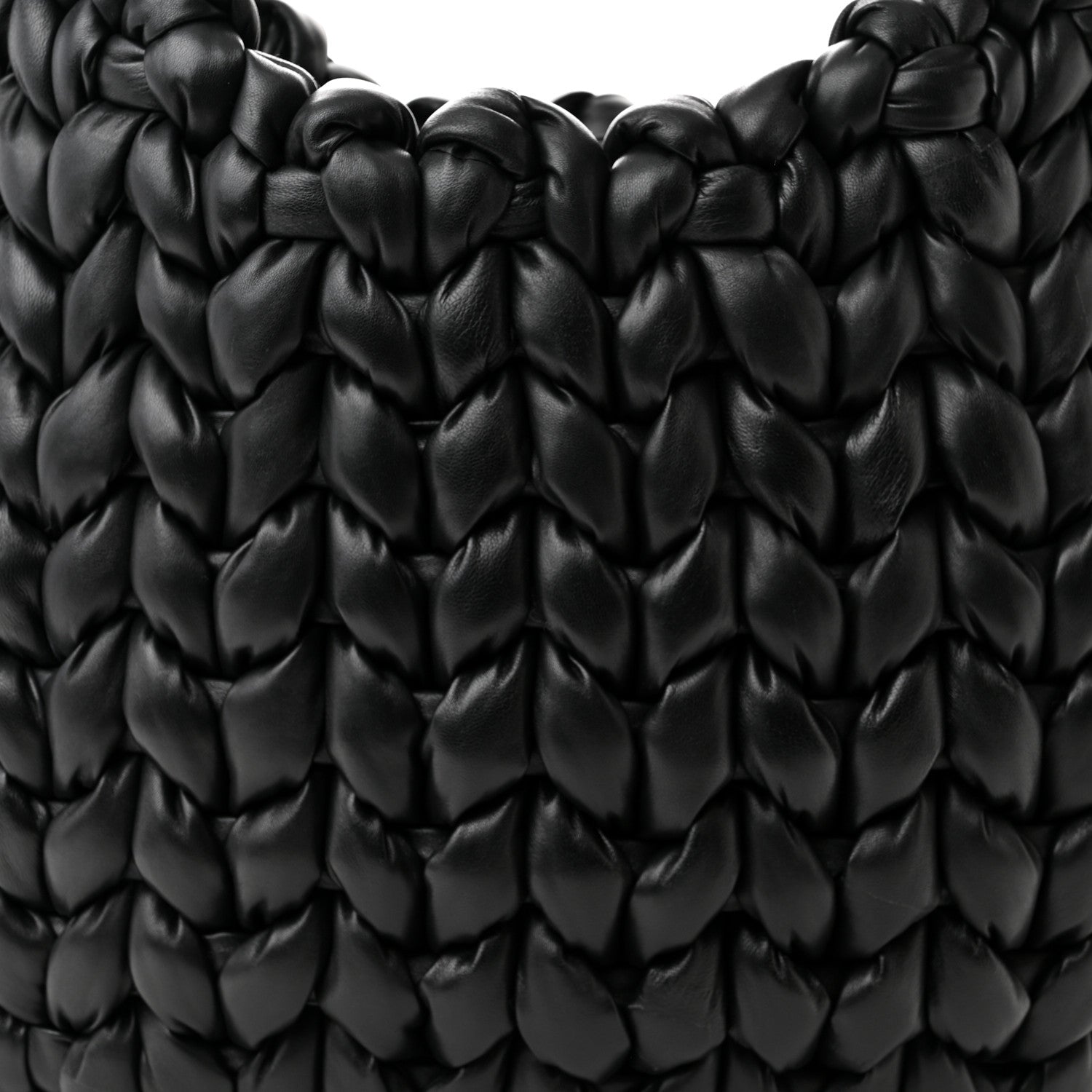 Chloe Lambskin Woven Wooden C Shoulder Bag Black 7 of 11