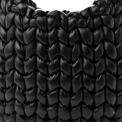 Chloe Lambskin Woven Wooden C Shoulder Bag Black 7 of 11
