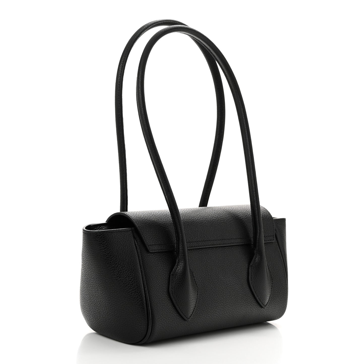 Hammered Calfskin Small Firenze East West Tote Bag Black