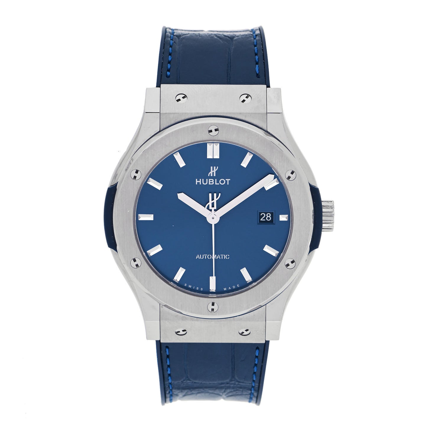 Titanium Alligator 42mm Classic Fusion Automatic Watch Blue 542.NX.7170.LR