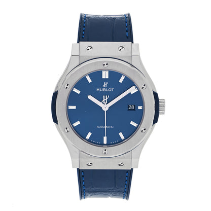Hublot Titanium Alligator 42mm Classic Fusion Automatic Watch Blue 542.NX.7170.LR 1 of 4