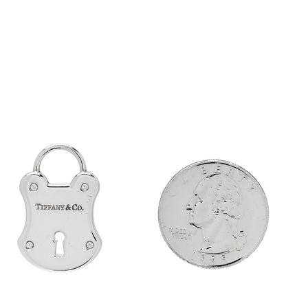 Tiffany Sterling Silver Diamond Emblem Lock Pendant 2 of 5