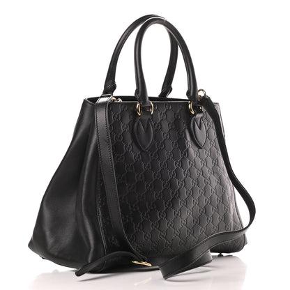 Gucci Soft Guccissima Signature Top Handle Tote Bag Black 3 of 17