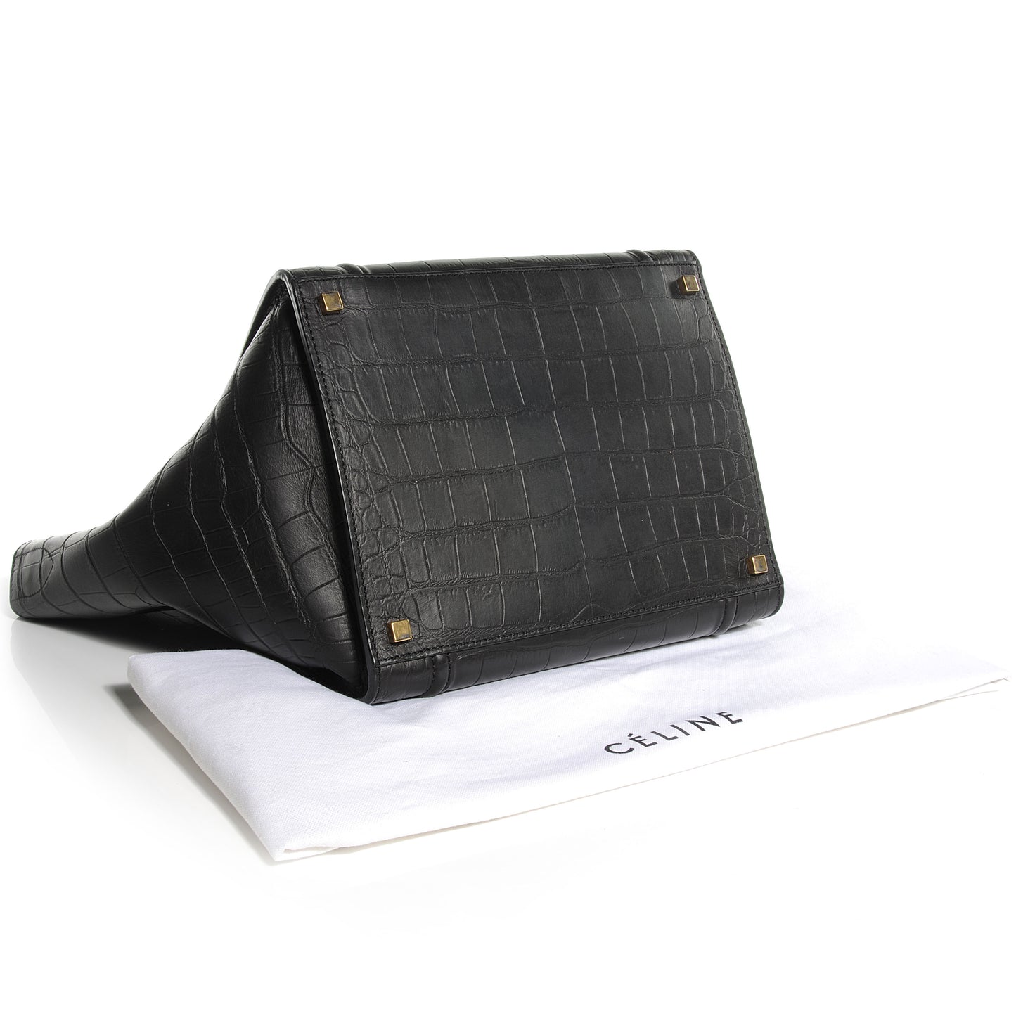 Crocodile Embossed Small Phantom Luggage Black