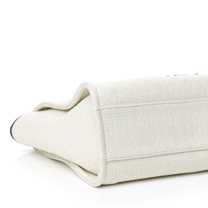 Chanel Woven Straw Raffia Small Deauville Tote White Navy 8 of 10