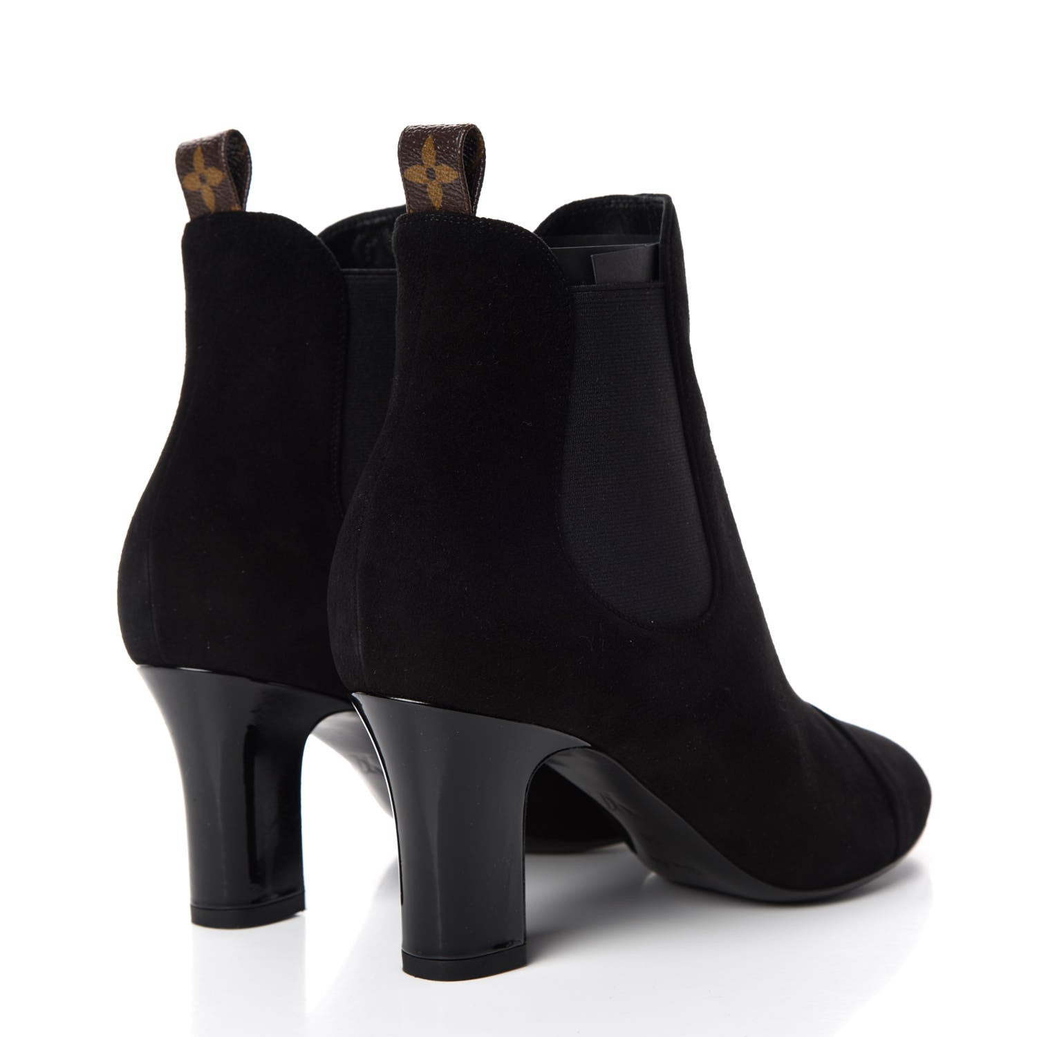 Louis Vuitton Suede Monogram Uniformes Cap Toe Chelsea 75mm Ankle Boots 38 Black 4 of 8