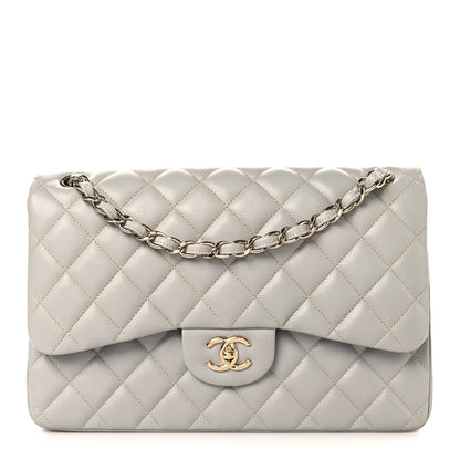 Chanel Caviar Quilted Jumbo Double Flap Grey 1 of 10