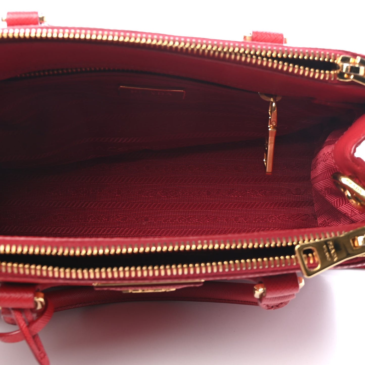 Saffiano Small Galleria Double Zip Tote Fuoco