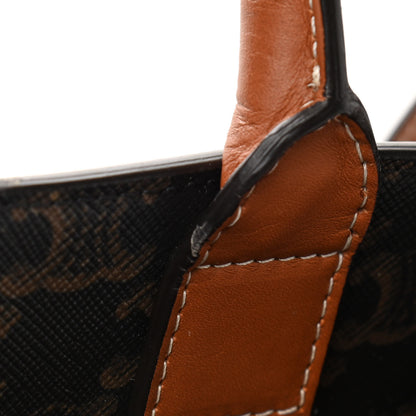 Celine Triomphe Canvas Calfskin Small Vertical Cabas Tan 10 of 10
