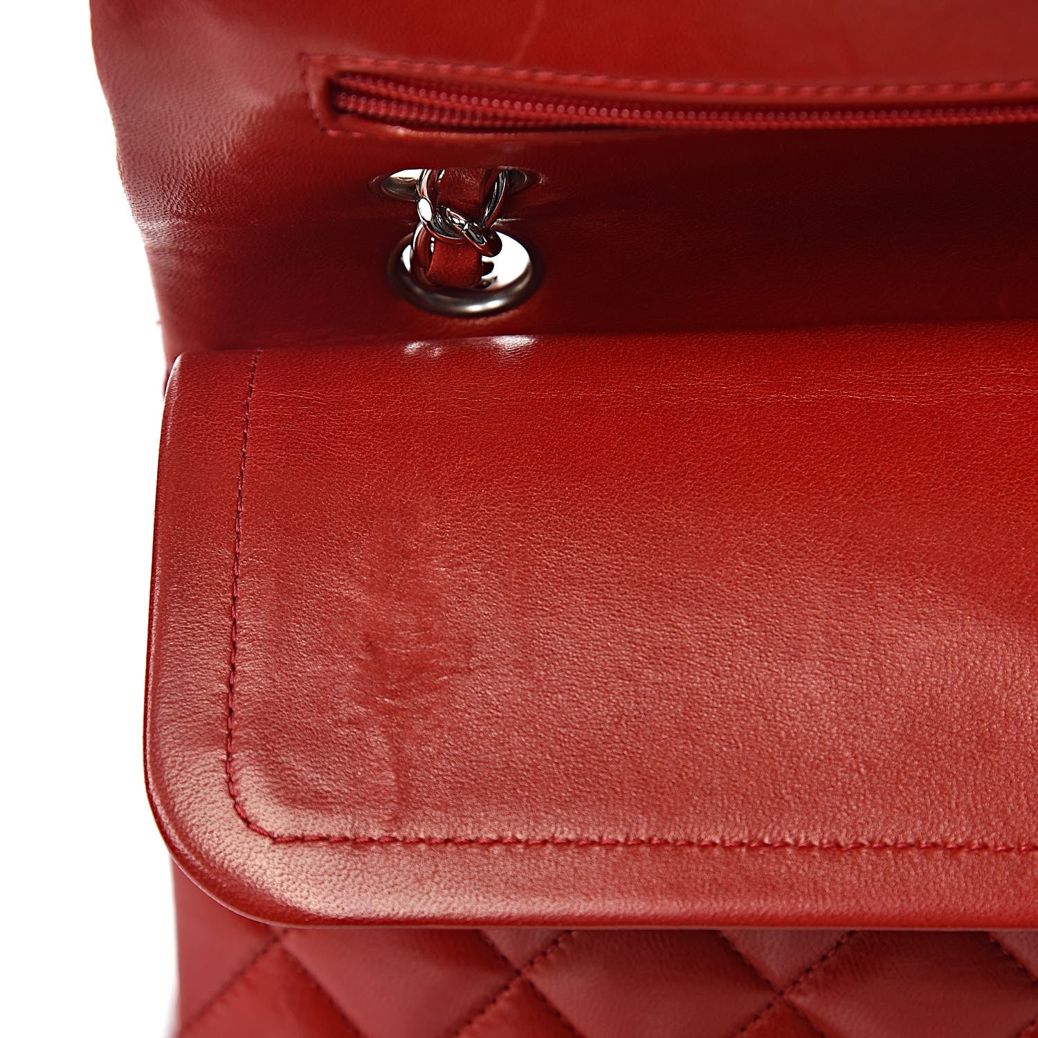 Chanel Lambskin Quilted Medium Double Flap Red 17 of 19