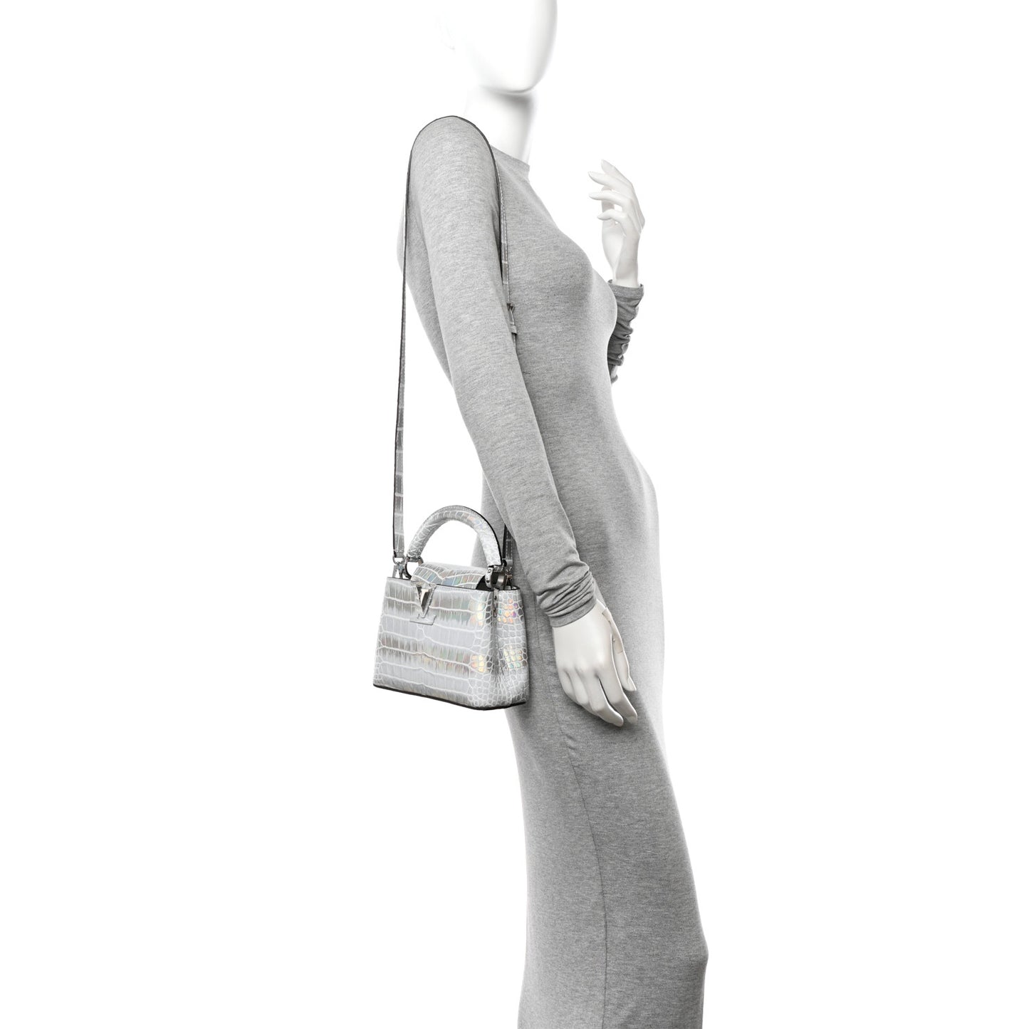 Alligator Mini Capucines Silver