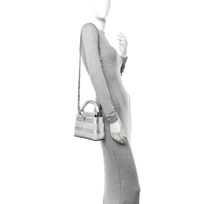 Louis Vuitton Alligator Mini Capucines Silver 2 of 10