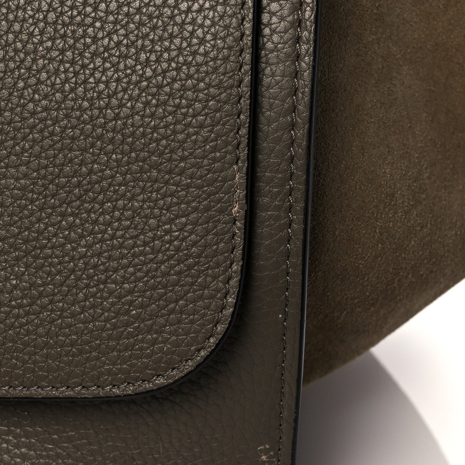 Celine Drummed Calfskin Suede Medium Trapeze Souris 23 of 26