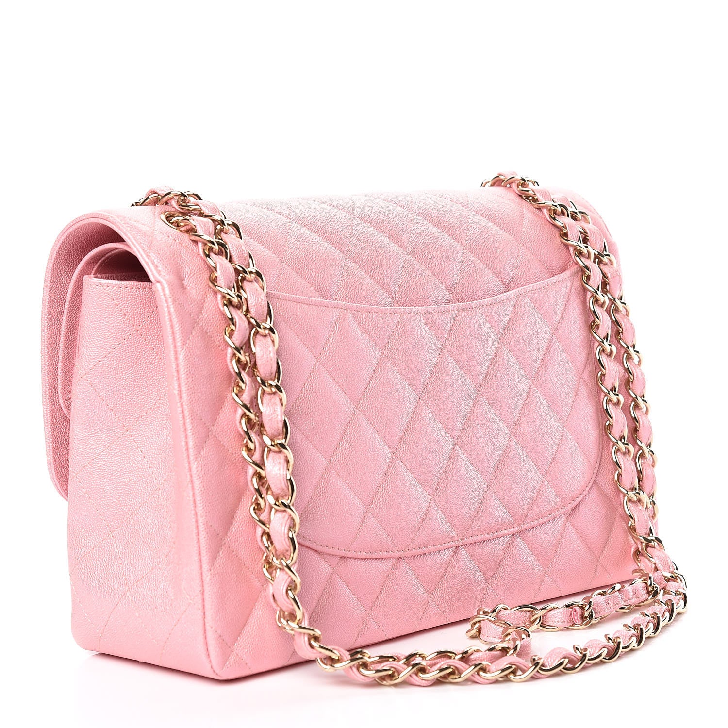 Chanel Iridescent Caviar Quilted Jumbo Double Flap Pink 3 of 11