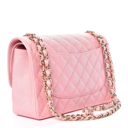 Chanel Iridescent Caviar Quilted Jumbo Double Flap Pink 3 of 11
