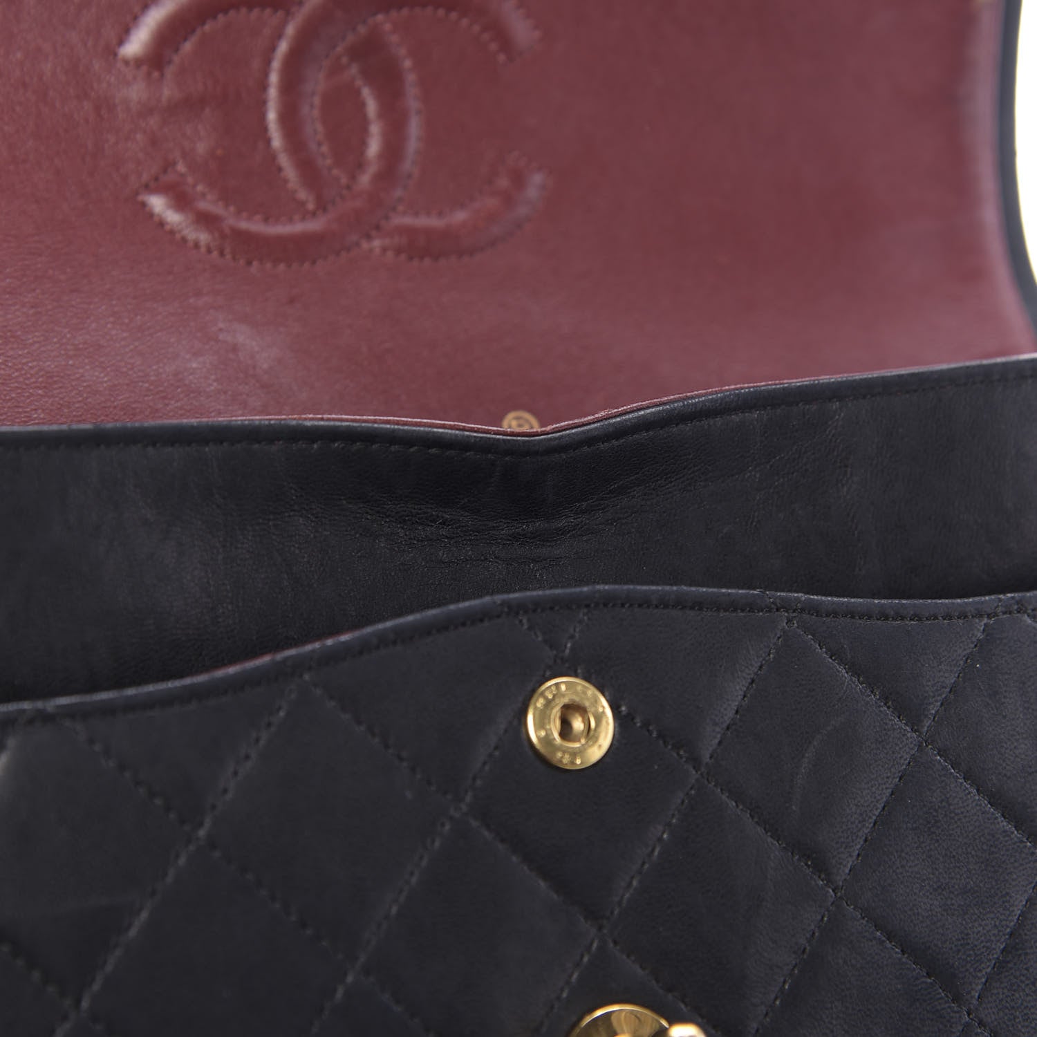 Chanel Lambskin Quilted Medium Double Flap Black 13 of 17