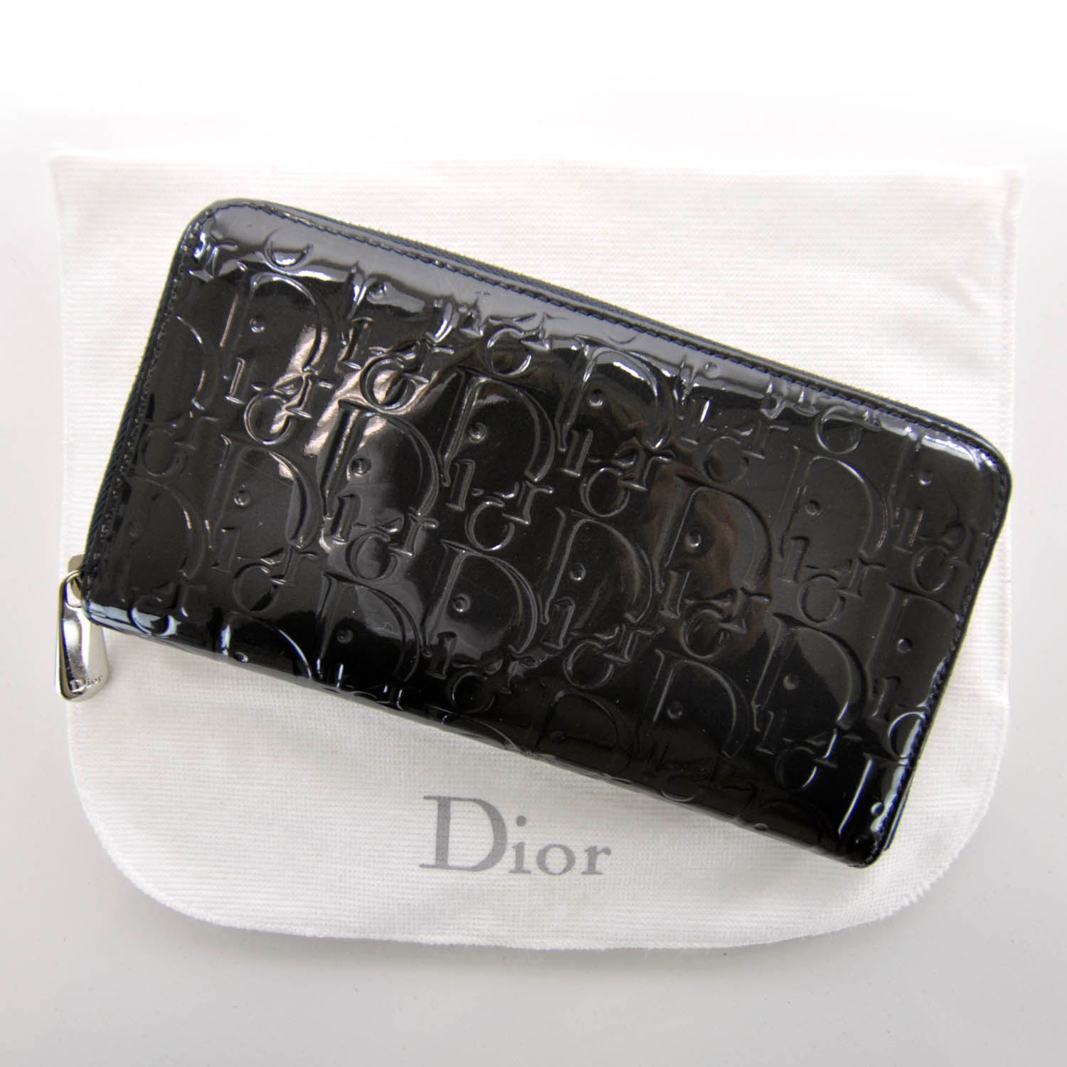 Christian Dior Patent Ultimate Zip Around Wallet 6 of 9