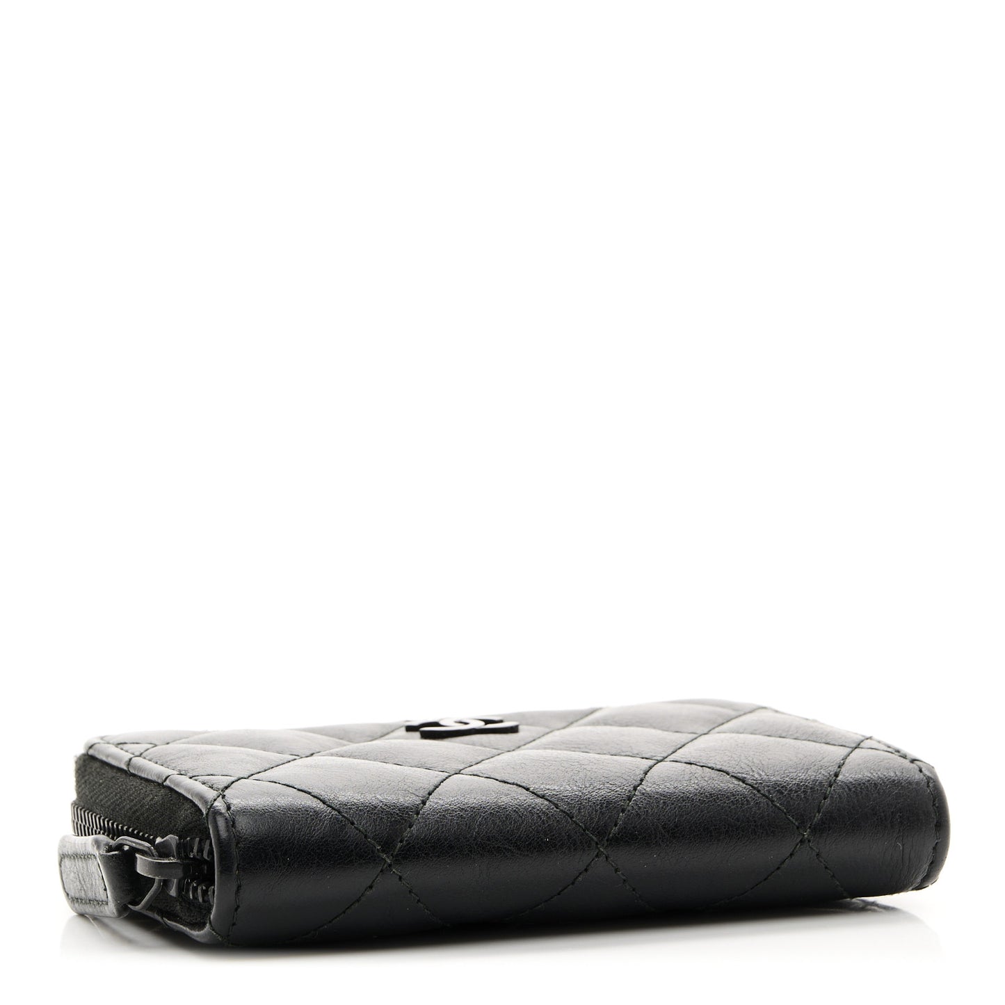 Lambskin Quilted Zip Coin Purse So Black