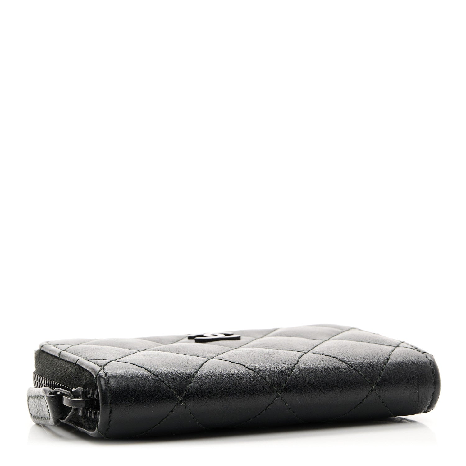 Chanel Lambskin Quilted Zip Coin Purse So Black 4 of 8