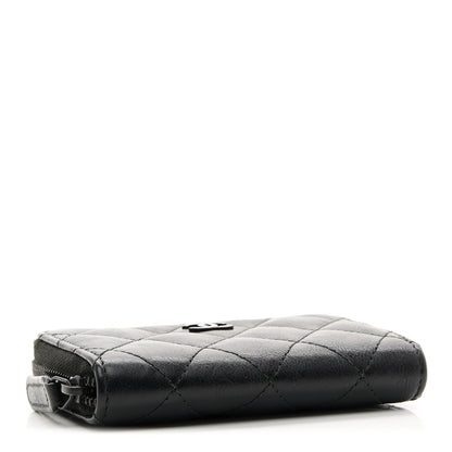 Chanel Lambskin Quilted Zip Coin Purse So Black 4 of 8