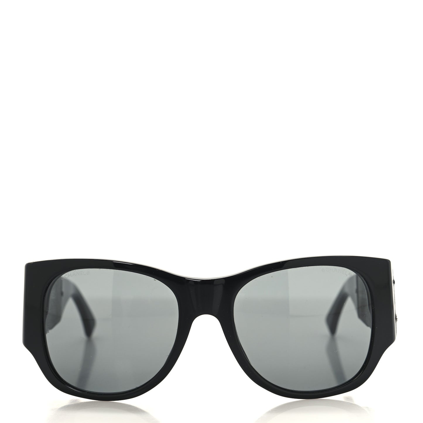 Lambskin Quilted CC Mirror Sunglasses 5202-Q Black