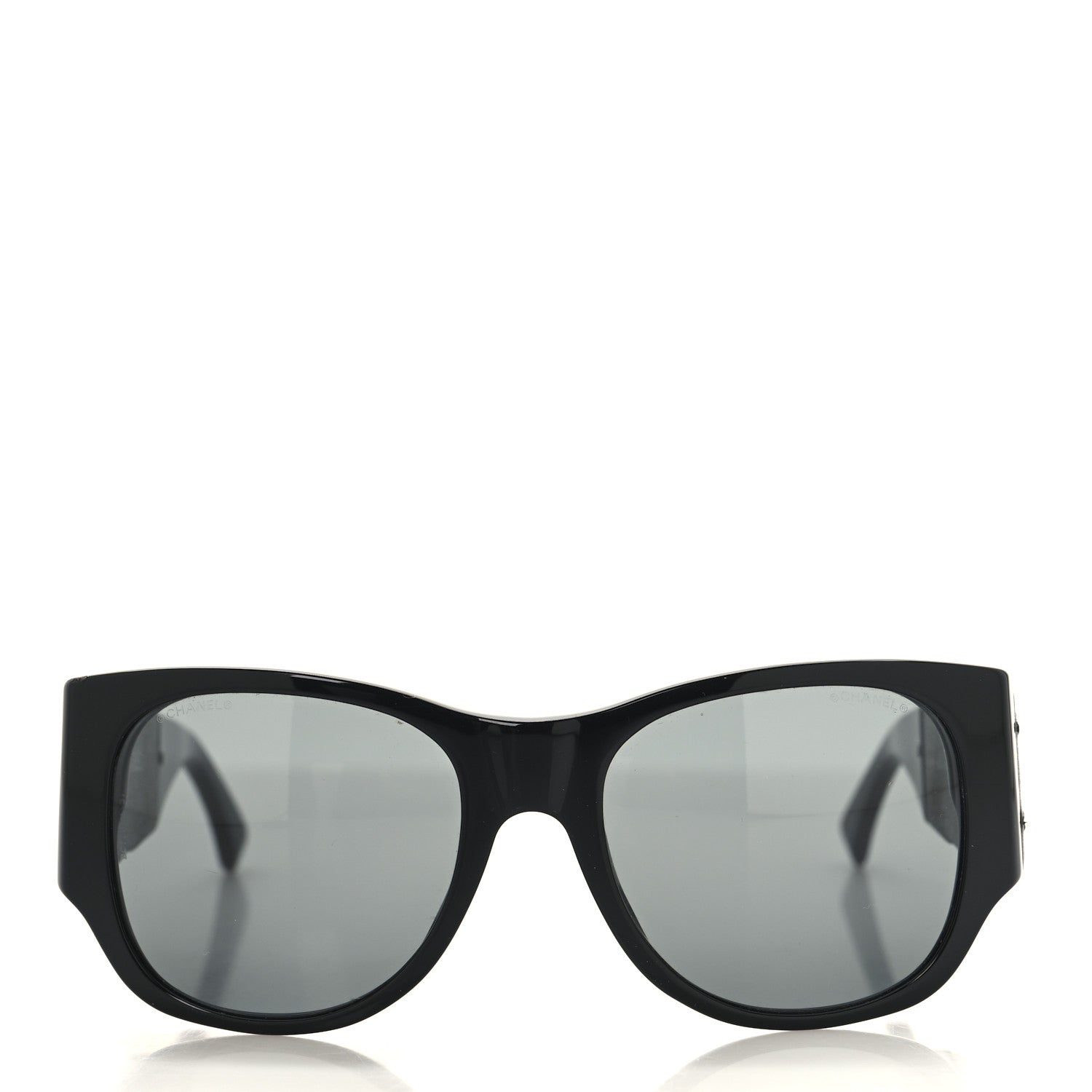 Chanel Lambskin Quilted CC Mirror Sunglasses 5202-Q Black 2 of 8