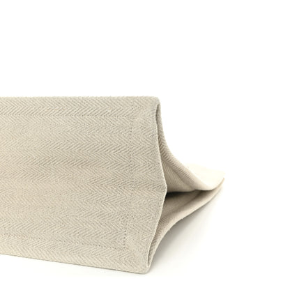 Saint Laurent Cotton Linen Rive Gauche Tote Light Shell 9 of 9