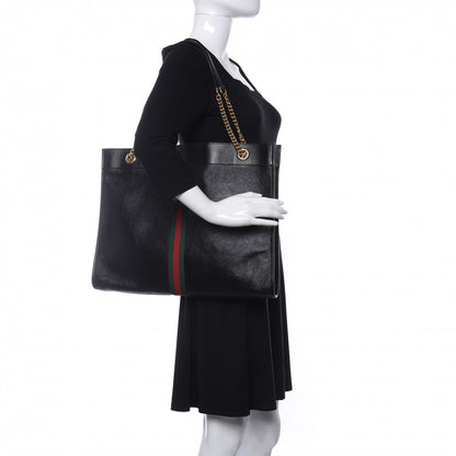 Gucci Calfskin Large Rajah Chain Tote Black 2 of 13