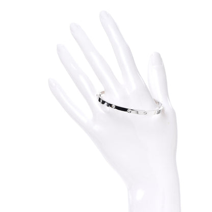 Cartier 18K White Gold 10 Diamond Small LOVE Bracelet 16 2 of 7