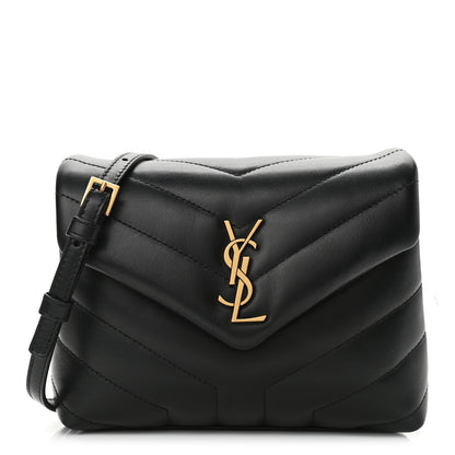 Saint Laurent Calfskin Y Quilted Monogram Toy Loulou Crossbody Bag Black 1 of 11