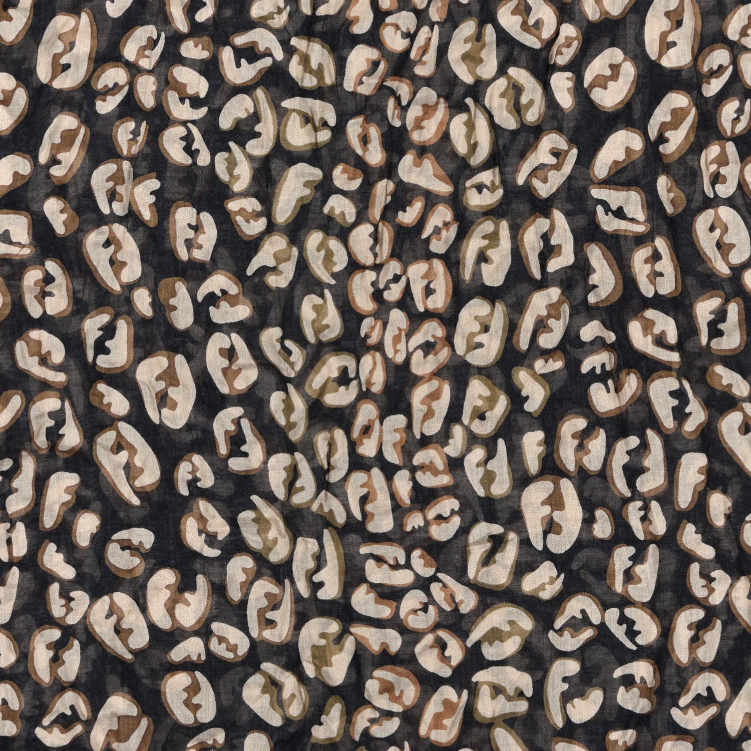 Fendi Silk FF Splash Stole Scarf Black Brown 2 of 3