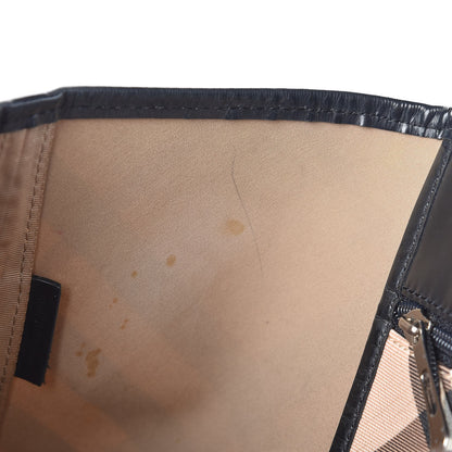Burberry Patent Supernova Check Small Stanton Tote Black 8 of 15