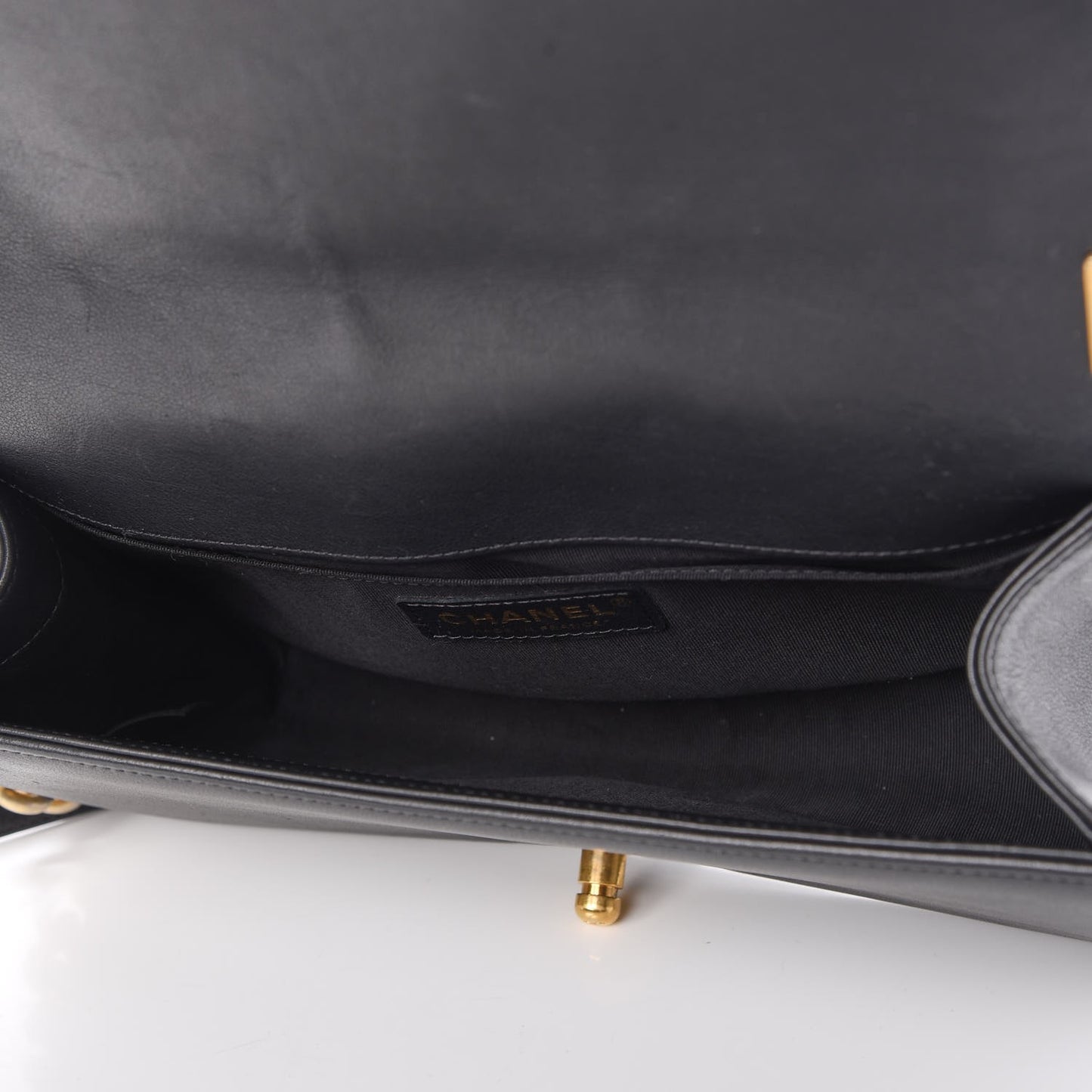 Lambskin Quilted Medium Boy Flap Black