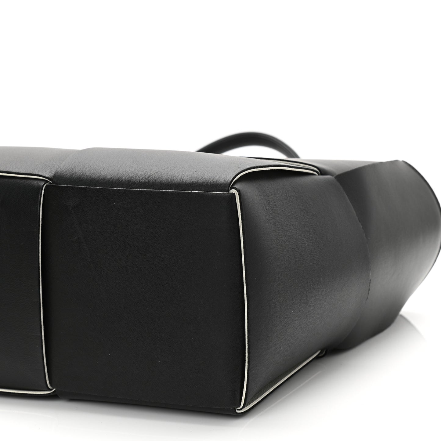 Nappa Maxi Intrecciato Arco Tote Black White
