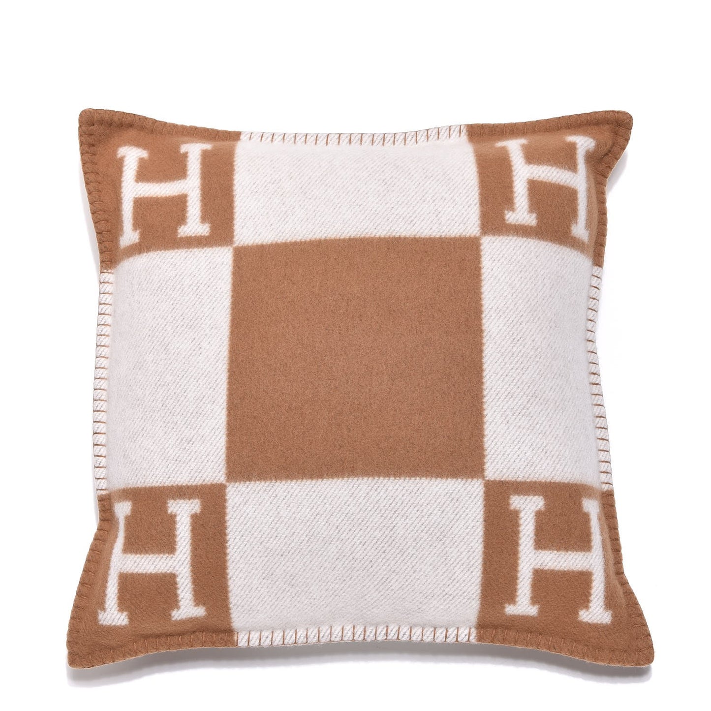 Wool Cashmere Avalon Pillow PM Ecru Camel