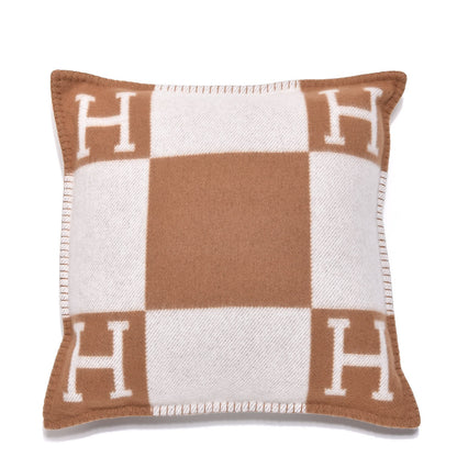 Hermes Wool Cashmere Avalon Pillow PM Ecru Camel 1 of 5