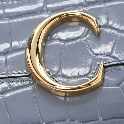 Chloe Crocodile Embossed Calfskin C Small Purse Faded Blue 10 of 11