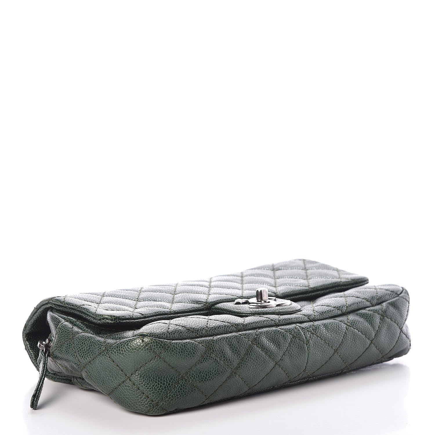 Chanel Iridescent Caviar Quilted Medium Chic Flap Green 4 of 15