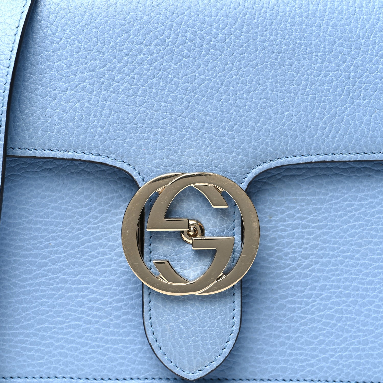 Gucci Dollar Calfskin Small Interlocking G Shoulder Bag Mineral Blue 8 of 11