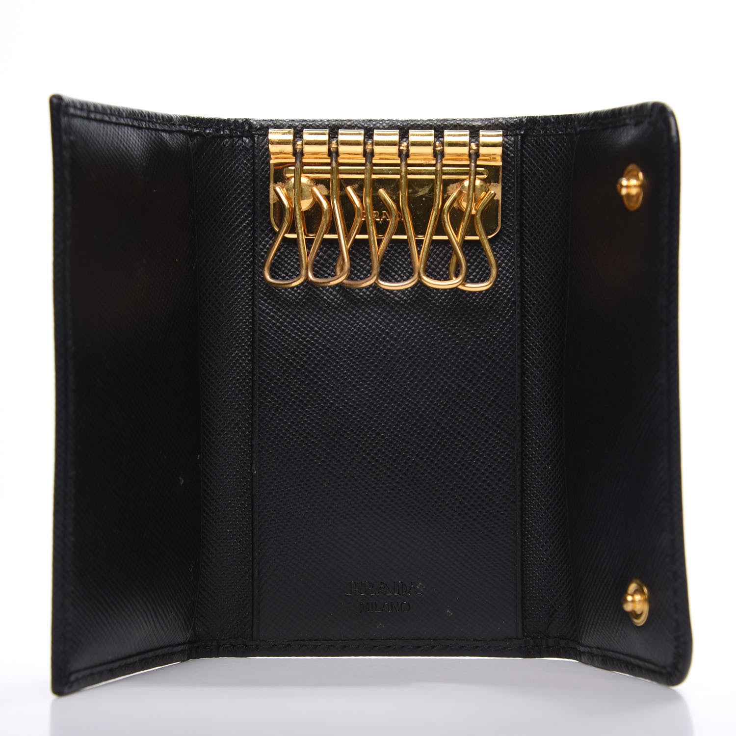 Prada Saffiano Metal 6 Key Holder Black 4 of 8