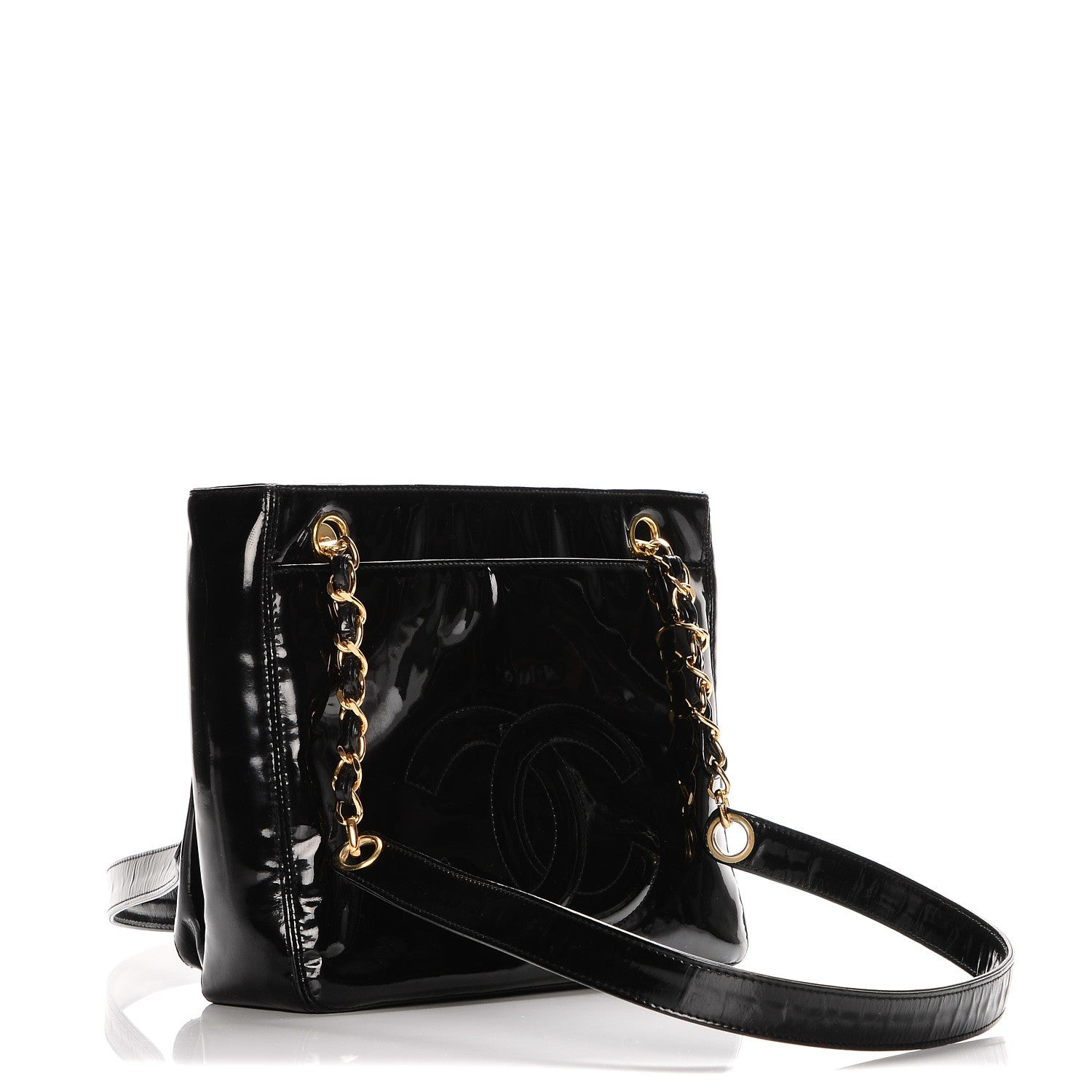 Chanel Patent CC Shoulder Bag Black 4 of 8