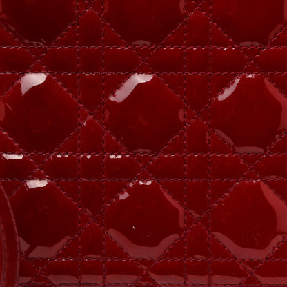 Christian Dior Patent Cannage Medium Lady Dior Red 7 of 16
