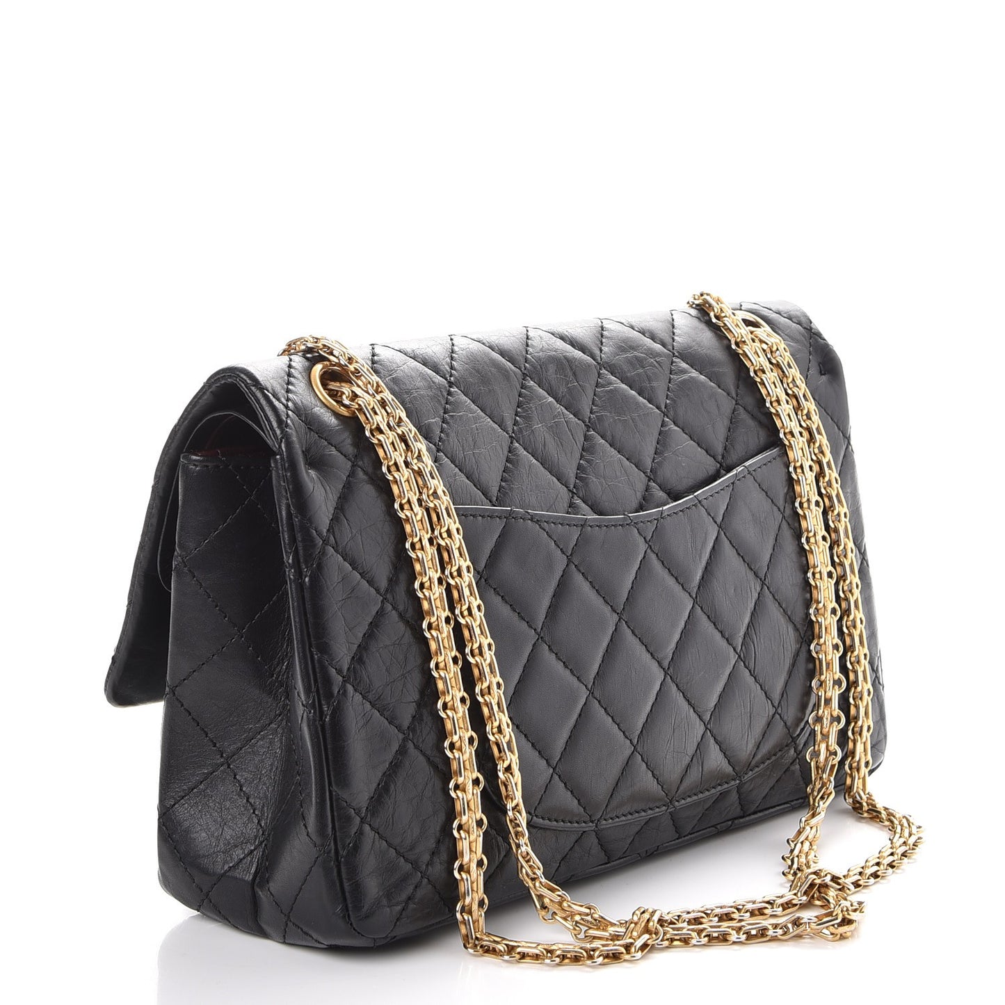 Aged Calfskin Quilted 2.55 Reissue 226 Flap Black