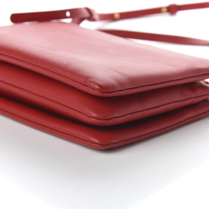 Celine Lambskin Small Trio Crossbody Bag Red 7 of 9