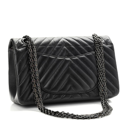 Chanel Aged Calfskin Chevron Quilted 2.55 Reissue 225 Flap So Black 3 of 12