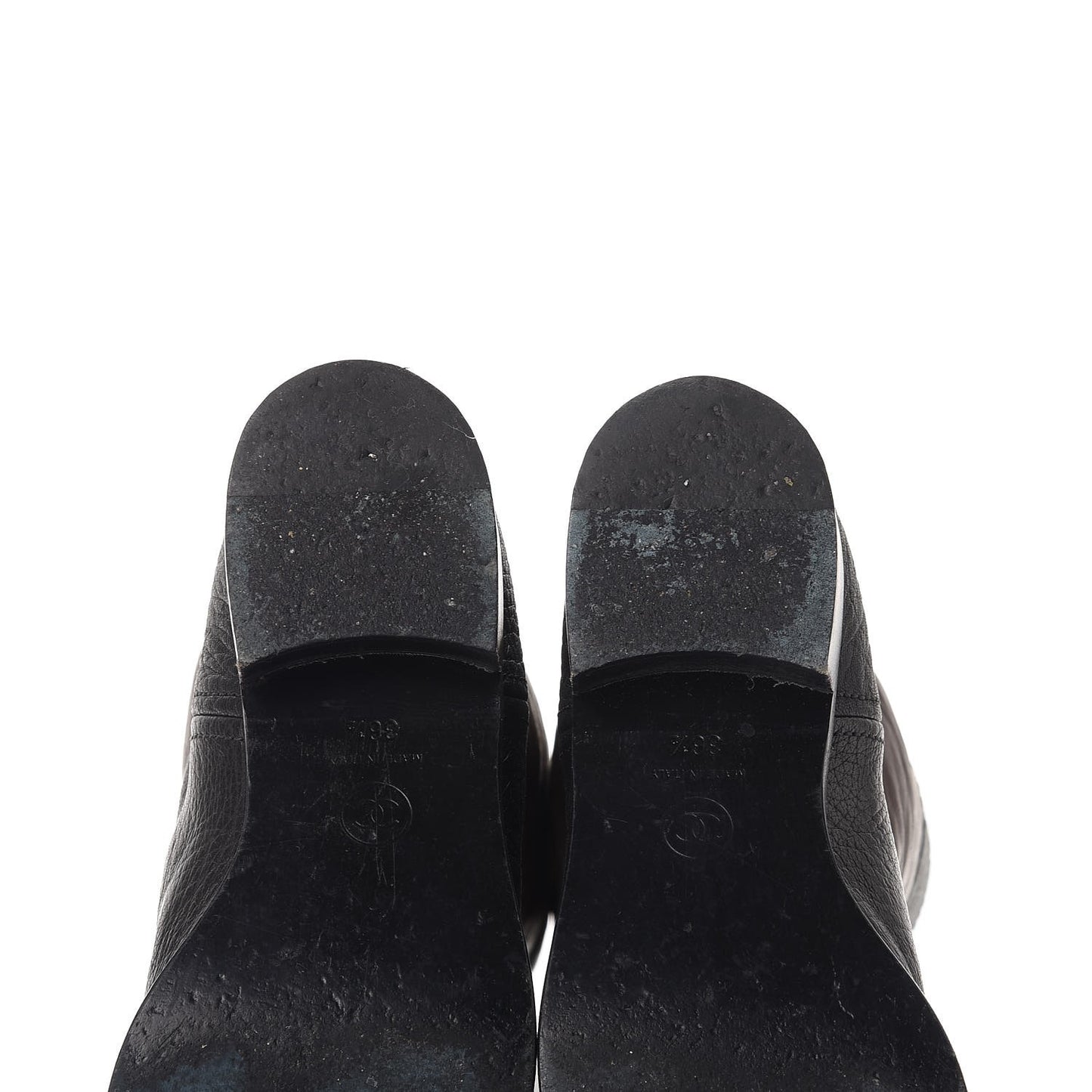 Lambskin Calfskin High Boots 36.5 Dark Brown Black