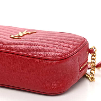 Saint Laurent Grain De Poudre Matelasse Monogram Mini Lou Camera Bag Eros Red 10 of 10