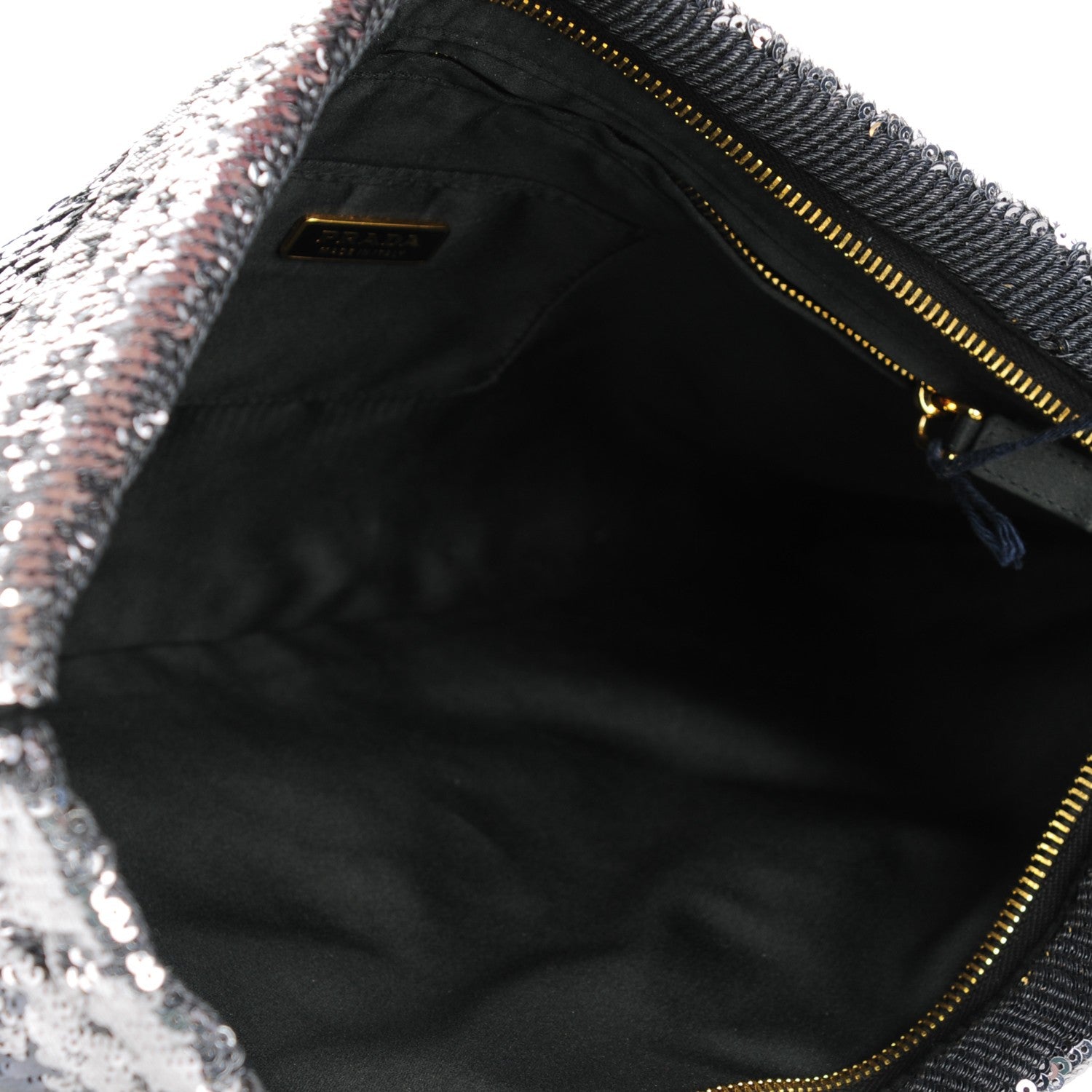 Prada Sequin Ombre Pochette Clutch Acciaio 5 of 7