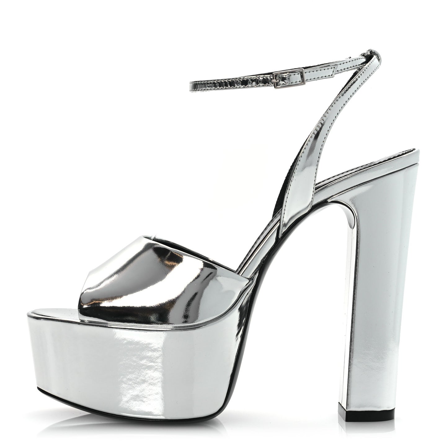 Metallic Patent Sexy 95 Tanouk Platform Sandals 37 Argento