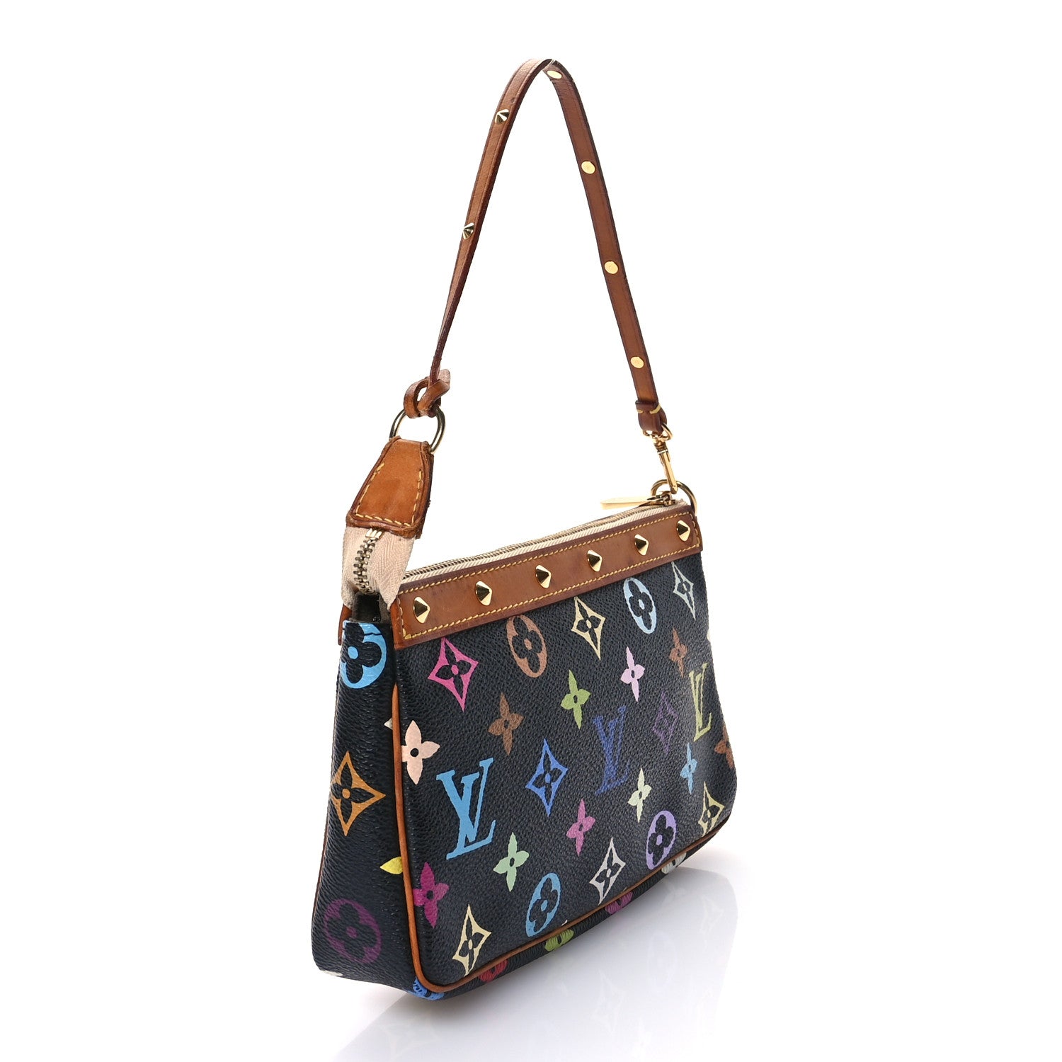 Louis Vuitton Monogram Multicolor Pochette Accessories Black 3 of 14